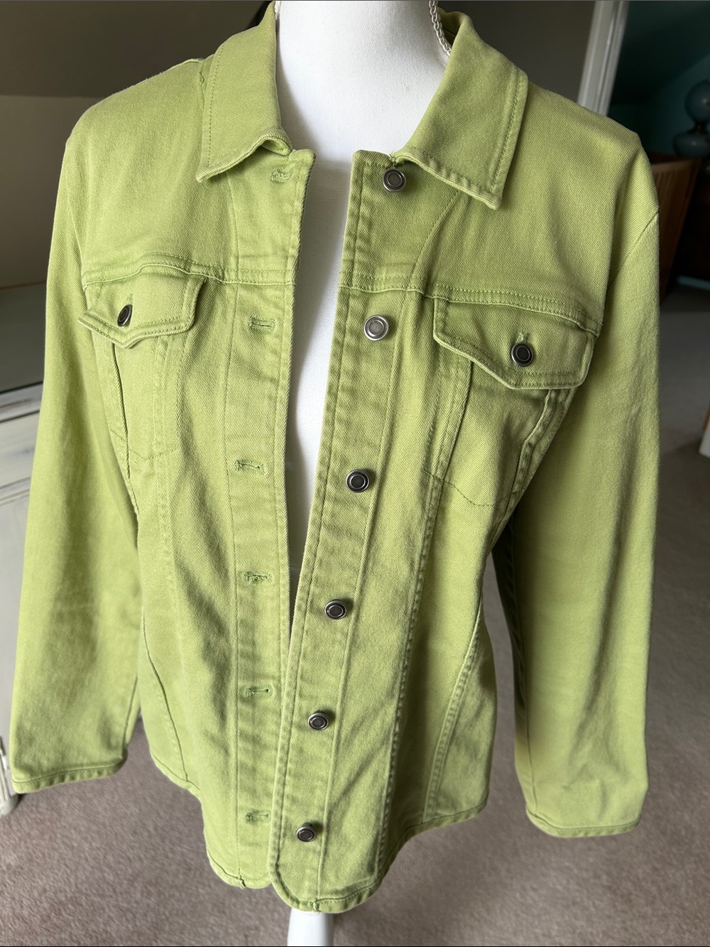 Style & Co Lime Green Women's Denim Jacket size M